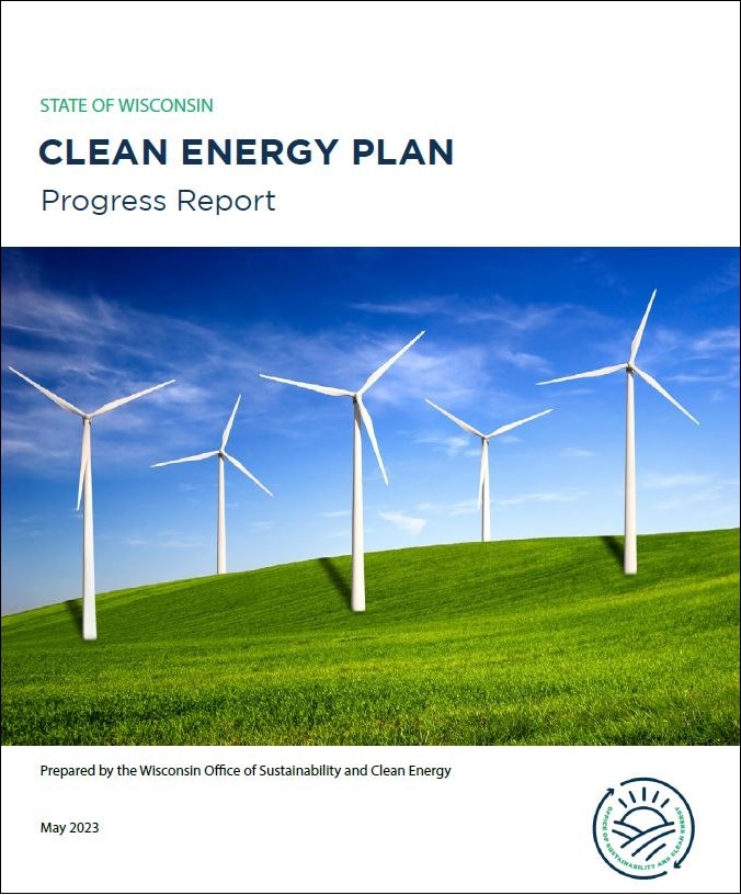 Cover Image of the Clean Energy Plan Progress Report.